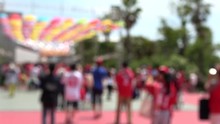 Blurred Shot Of The Baseball Fans Walking To A Ballpark, 4K, Raw
