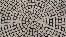 Center View Of Patio Pavers Circle Design Overhead View, Old Mosaic From Granite At A Street