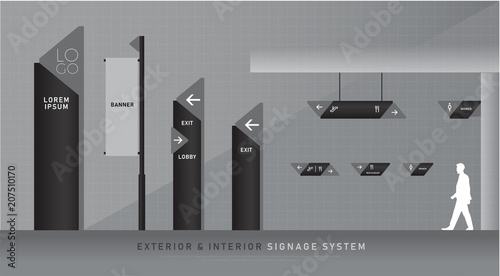 Cuadros en Lienzo exterior and interior signage blue graphic