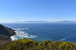 Beautiful nature with the blue raw ocean on the way to the  Cape of Good Hope in Cape Town on the Cape Peninsula Tour in South Africa