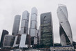 OCTOBER 1st, 2017 - Moscow International Business Center (Moscow City), Russia. View of skyscrapers at rainy day