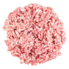 Pile of minced meat top view