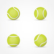 Set of tennis balls isolated on white background. Vector illustration.