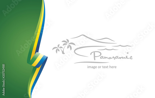 Fotografie, Obraz Gabon abstract flag brochure cover poster background vector