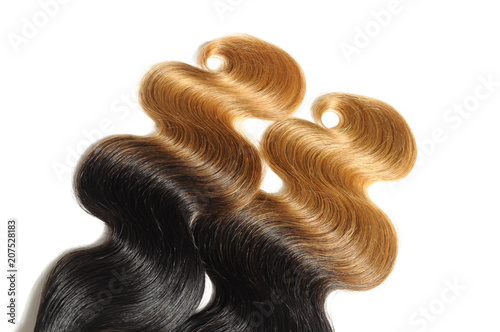 Body Wave Two Tone Ombre Style Black With Blonde Human Hair Weaves