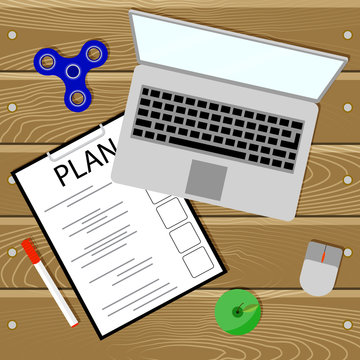 Plan with laptop