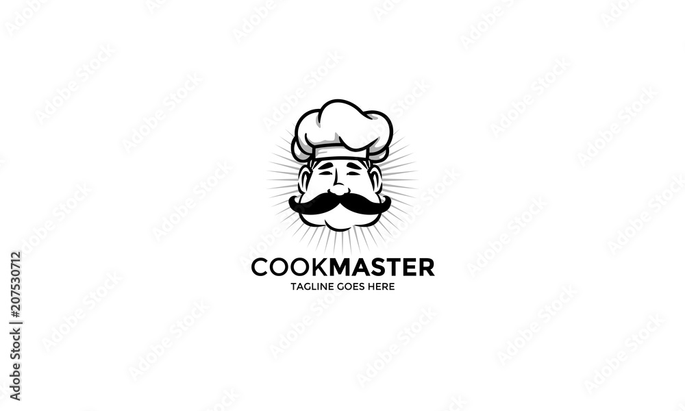 Cook Master Logo - Mascot Chef Head Vector Stock Vector | Adobe Stock