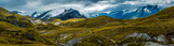 Fototapeta  - panoramic view of the alpan mountains of Cascade Saddle, New Zealand