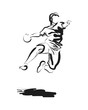 Vector ink sketch of a handball player