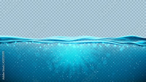Fotomural Transparent underwater blue ocean background