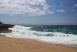 Fototapeta Morze - Crystal clear and wild waters in Praia da Foz, Sesimbra, Portugal