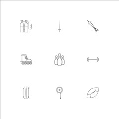 Sport And Recreation outline vector icons set