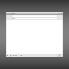 Poster - Email message page. User interface of message send form. Template for UI and UX design. Vector.