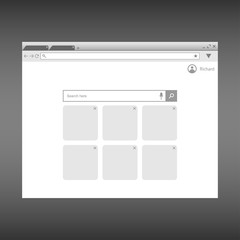 Poster - Browser window template. Web browser page interface. Design for UI. Vector illustration.