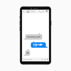 Poster - Mobile Chat template. Messenger app design of smartphone screen. Vector illustration.