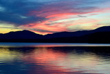 Fototapeta  - Pink and Purple Mountain Sunset in Maine