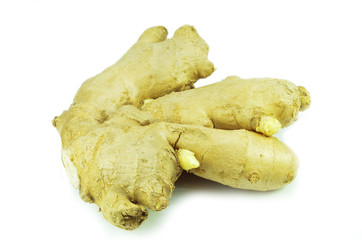 Ground ginger root isolated