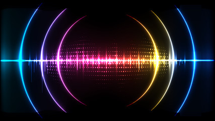 Abstract digital technology wave sound signal concept background template vector