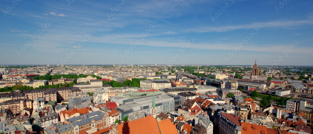 Obraz na płótnie Panorama Rygi - stolicy Łotwy, państwa w Europie Wschodniej w salonie