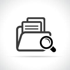 Poster - folder and magnifying glass icon