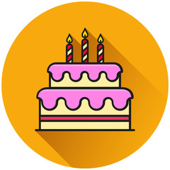 Canvas Print - birthday cake circle icon concept