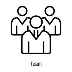 Poster - Team icon vector sign and symbol isolated on white background, Team logo concept