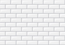 Subway Seamless White Pattern. Brick Wall. Vector Illustration