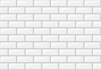 Subway seamless white pattern. Brick wall. Vector illustration