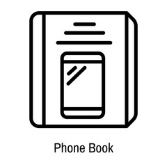Poster - Phone Book icon vector sign and symbol isolated on white background, Phone Book logo concept