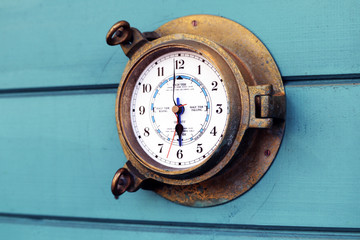 Wall Mural - Old outside clock