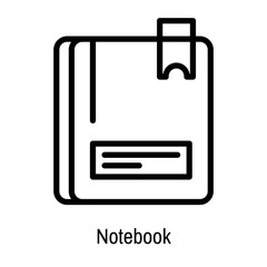 Poster - Notebook icon vector sign and symbol isolated on white background, Notebook logo concept