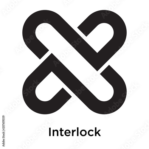 Fotografie, Obraz Interlock icon vector sign and symbol isolated on white background, Interlock lo