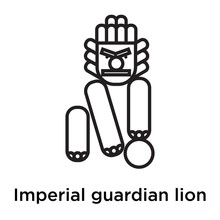 Imperial Guardian Lion Icon Vector Sign And Symbol Isolated On White Background