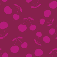 Canvas Print - Cherries, seamless pattern, red and pink color