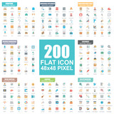 Fototapeta  - Simple set of vector flat icons. Flat pictogram pack. 48x48 Pixel Perfect.