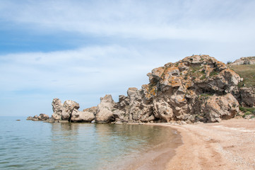 Wall Mural - A small Bay of General's beaches. The sea of Azov in the Crimea.