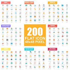 Poster - simple set of vector flat icons. flat pictogram pack. 48x48 pixel perfect.
