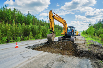 Repair work on the highway