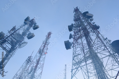 Cuadros en Lienzo telecommunication mast TV antennas wireless technology