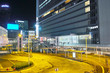 夜の新横浜駅前の風景
