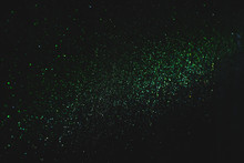 Green Sparkling And Shining Star Points On A Black Isolated Background Will Create A Festive Mood