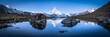 Stellisee Panorama in der Schweiz mit Matterhorn im Hintergrund
