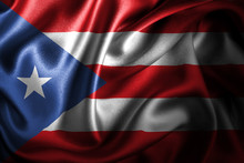 Puerto Rico Silk Satin Flag