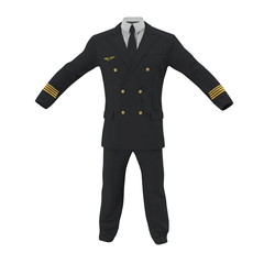 Wall Mural - Airline Pilot Uniform on white. 3D illustration