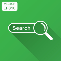 Poster - Search bar vector ui element icon in flat style. Search website form illustration field. Find search business concept with long shadow.