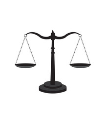 Wall Mural - Scale of justice icon, vector