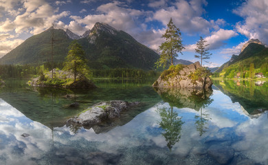 Wall Mural - view of hintersee lake in bavarian alps, germany