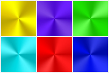 Wall Mural - a set of colorful conical gradients of different colors for the design of buttons, frames, banners. 