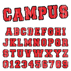 Wall Mural - Campus alphabet font template