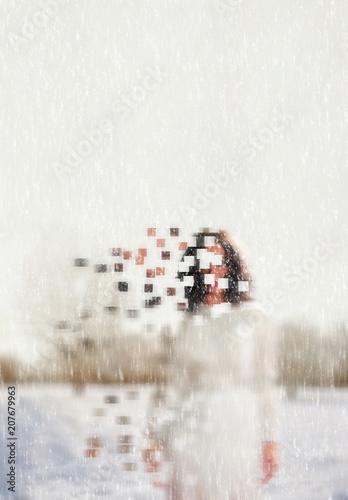Cuadros en Lienzo faceless women in a cold winter scene